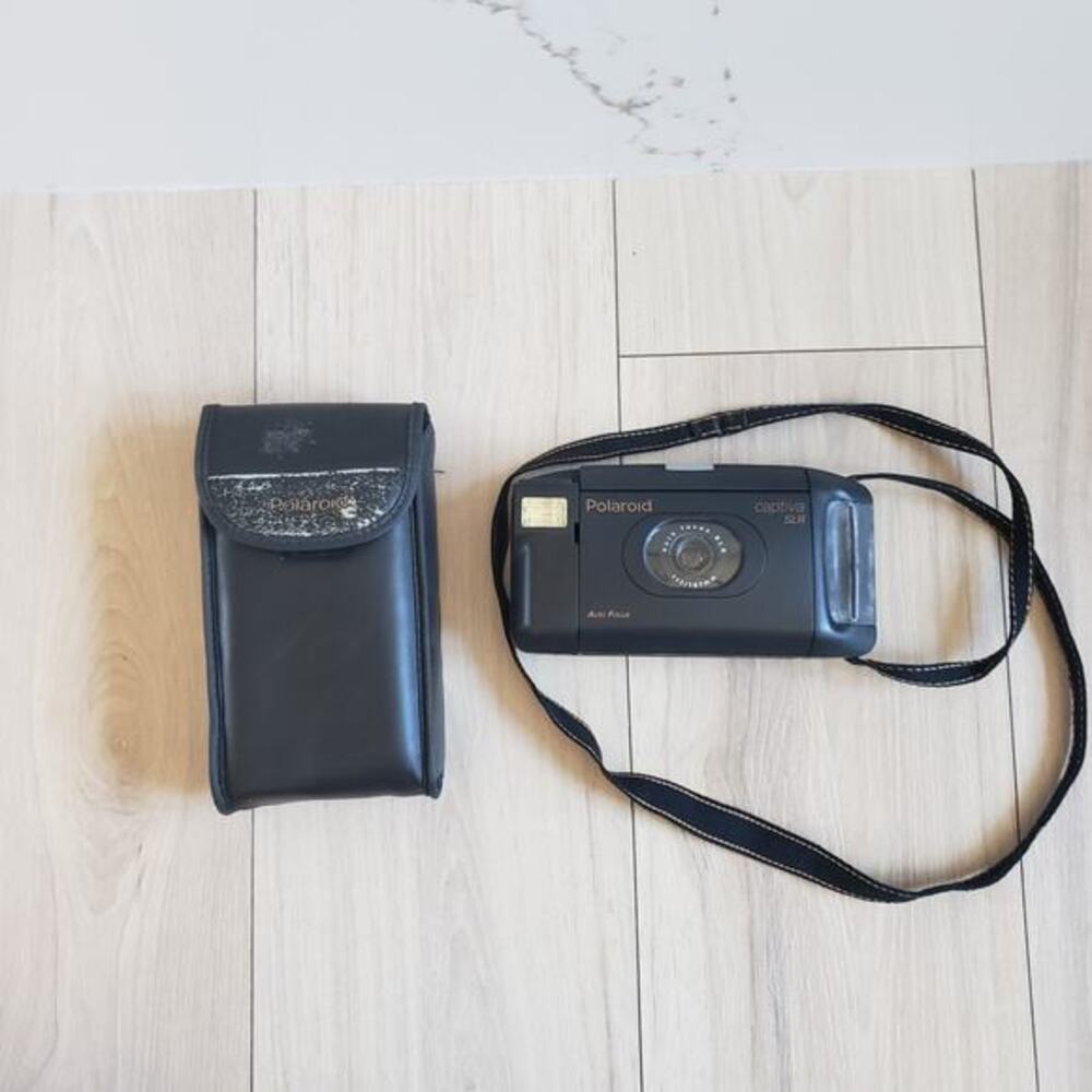 Polaroid Captiva SLR Auto Focus Instant Film Camera 90s Tested w/ Case